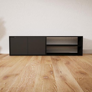 Lowboard Graphitgrau - Designer-TV-Board: Türen in Graphitgrau - Hochwertige Materialien - 151 x 41 x 34 cm, Komplett anpassbar