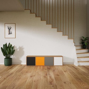Lowboard Graphitgrau - Designer-TV-Board: Türen in Graphitgrau - Hochwertige Materialien - 156 x 41 x 34 cm, Komplett anpassbar