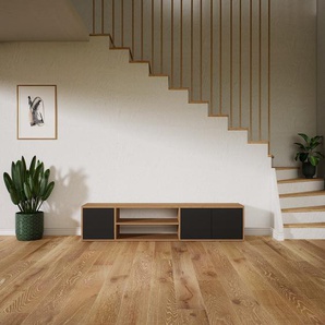 Lowboard Graphitgrau - Designer-TV-Board: Türen in Graphitgrau - Hochwertige Materialien - 190 x 41 x 34 cm, Komplett anpassbar