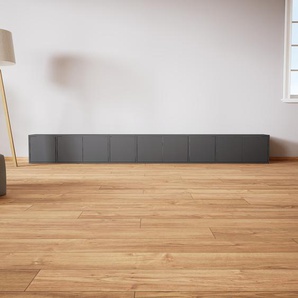 Lowboard Graphitgrau - Designer-TV-Board: Türen in Graphitgrau - Hochwertige Materialien - 341 x 41 x 34 cm, Komplett anpassbar