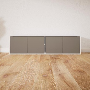 Lowboard Grau - Designer-TV-Board: Türen in Grau - Hochwertige Materialien - 151 x 41 x 34 cm, Komplett anpassbar