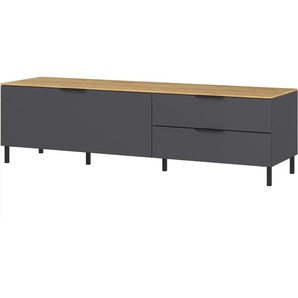 Lowboard - grau - Materialmix - 164 cm - 47 cm | Möbel Kraft