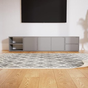 Lowboard Grau - TV-Board: Schubladen in Grau & Türen in Grau - Hochwertige Materialien - 192 x 40 x 34 cm, Komplett anpassbar