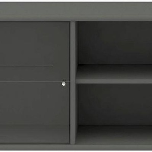 Lowboard HAMMEL FURNITURE Mistral, Hochwertig Schrank, hängend/stehend montierbar Sideboards Gr. B/H/T: 133 cm x 42 cm x 32,5 cm, grau (graphit) Lowboards