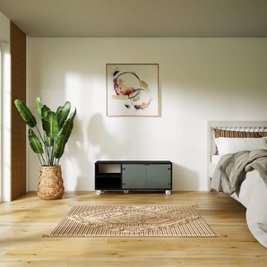 Lowboard Kristallglas klar - Designer-TV-Board: Türen in Kristallglas klar - Hochwertige Materialien - 115 x 48 x 34 cm, Komplett anpassbar