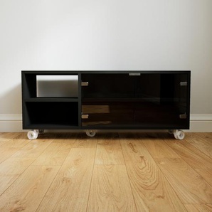Lowboard Kristallglas klar - Designer-TV-Board: Türen in Kristallglas klar - Hochwertige Materialien - 115 x 48 x 34 cm, Komplett anpassbar