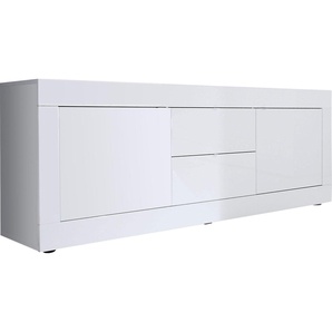 Lowboard LC Basic Sideboards Gr. B/H/T: 210 cm x 66 cm x 43 cm, 2, weiß (weiß hochglanz lack) Lowboards Sideboards