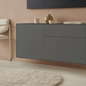 Lowboard LEGER HOME BY LENA GERCKE Essentials Sideboards Gr. B/H/T: 127 cm x 56 cm x 42 cm, 2, grau (anthrazit) Lowboards Breite: 127 cm, MDF lackiert, Push-to-open-Funktion