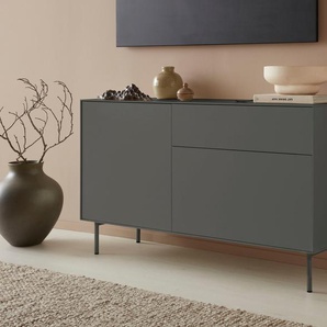 Lowboard LEGER HOME BY LENA GERCKE Essentials Sideboards Gr. B/H/T: 127 cm x 72 cm x 42 cm, 2, grau (anthrazit) Lowboards Breite: 127 cm, MDF lackiert, Push-to-open-Funktion