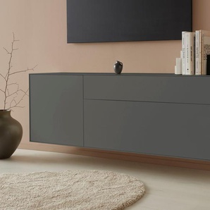 Lowboard LEGER HOME BY LENA GERCKE Essentials Sideboards Gr. B/H/T: 167 cm x 56 cm x 42 cm, 2, grau (anthrazit) Lowboards Breite: 167 cm, MDF lackiert, Push-to-open-Funktion