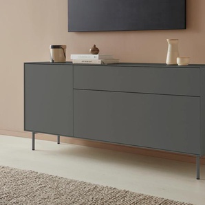 Lowboard LEGER HOME BY LENA GERCKE Essentials Sideboards Gr. B/H/T: 167 cm x 72 cm x 42 cm, 2, grau (anthrazit) Lowboards Breite: 167 cm, MDF lackiert, Push-to-open-Funktion