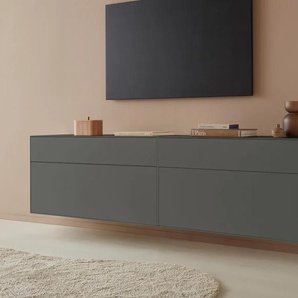 Lowboard LEGER HOME BY LENA GERCKE Essentials Sideboards Gr. B/H/T: 224 cm x 56 cm x 42 cm, 4, grau (anthrazit) Lowboards Breite: 224cm, MDF lackiert, Push-to-open-Funktion