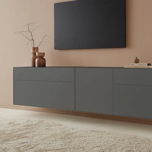 Lowboard LEGER HOME BY LENA GERCKE Essentials Sideboards Gr. B/H/T: 239 cm x 56 cm x 42 cm, 4, grau (anthrazit) Lowboards Breite: 239cm, MDF lackiert, Push-to-open-Funktion