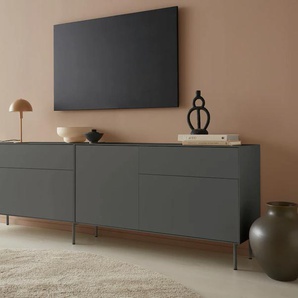 Lowboard LEGER HOME BY LENA GERCKE Essentials Sideboards Gr. B/H/T: 239 cm x 72 cm x 42 cm, 4, grau (anthrazit) Lowboards Breite: 239cm, MDF lackiert, Push-to-open-Funktion