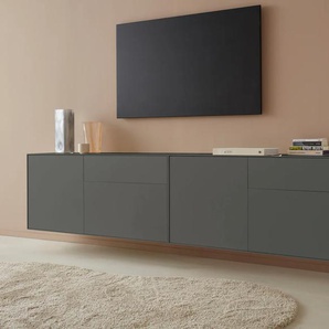 Lowboard LEGER HOME BY LENA GERCKE Essentials Sideboards Gr. B/H/T: 254 cm x 56 cm x 42 cm, 4, grau (anthrazit) Lowboards Breite: 254cm, MDF lackiert, Push-to-open-Funktion