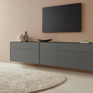 Lowboard LEGER HOME BY LENA GERCKE Essentials Sideboards Gr. B/H/T: 279 cm x 56 cm x 42 cm, 4, grau (anthrazit) Lowboards Breite: 279cm, MDF lackiert, Push-to-open-Funktion