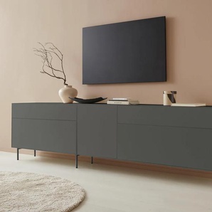 Lowboard LEGER HOME BY LENA GERCKE Essentials Sideboards Gr. B/H/T: 279 cm x 72 cm x 42 cm, 4, grau (anthrazit) Lowboards Breite: 279cm, MDF lackiert, Push-to-open-Funktion
