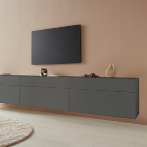 Lowboard LEGER HOME BY LENA GERCKE Essentials Sideboards Gr. B/H/T: 336 cm x 56 cm x 42 cm, 6, grau (anthrazit) Lowboards Breite: 336cm, MDF lackiert, Push-to-open-Funktion