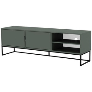 Xxxl Lowboard Lipp, Dunkelgrün, Holzwerkstoff, 3 Fächer, 176x57x43 cm, Typenauswahl, Beimöbel erhältlich, Wohnzimmer, Wohnwände, Lowboards