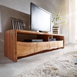 Lowboard Live-Edge 190 cm Akazie Natur 4 Schübe 2 Fächer, Lowboards, Baumkantenmöbel, Massivholzmöbel, Massivholz