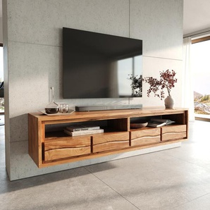 Lowboard Live-Edge 190 cm Akazie Natur 4 Schübe schwebend, Lowboards, Baumkantenmöbel, Massivholzmöbel, Massivholz