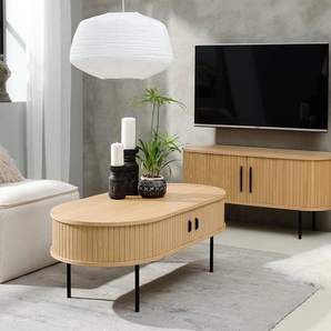 Lowboard Maqueda 120 cm MDF Mitteldichte Holzfaserplatte , furniert Beige/Eiche 120 x 56 x 40cm