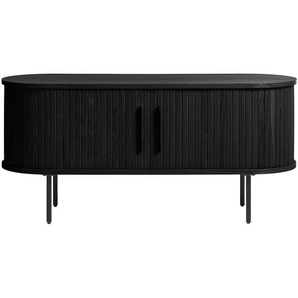 Lowboard Maqueda 120 cm MDF Mitteldichte Holzfaserplatte , furniert Schwarz/Eiche Schwarz 120 x 56 x 40cm