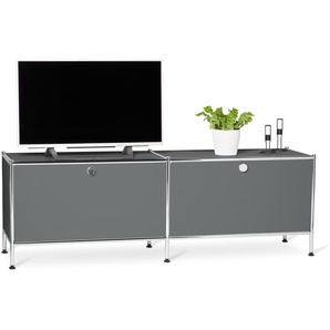 Lowboard Metall »CN3« mit Klappenfächern, grau