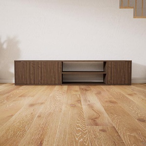 Lowboard Nussbaum - Designer-TV-Board: Türen in Nussbaum - Hochwertige Materialien - 190 x 40 x 34 cm, Komplett anpassbar