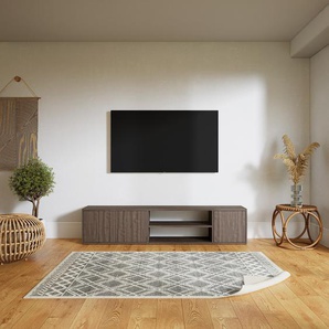 Lowboard Nussbaum - Designer-TV-Board: Türen in Nussbaum - Hochwertige Materialien - 190 x 41 x 34 cm, Komplett anpassbar