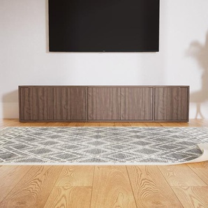 Lowboard Nussbaum - Designer-TV-Board: Türen in Nussbaum - Hochwertige Materialien - 190 x 41 x 34 cm, Komplett anpassbar