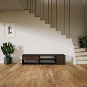 Lowboard Nussbaum - TV-Board: Schubladen in Nussbaum & Türen in Nussbaum - Hochwertige Materialien - 190 x 41 x 34 cm, Komplett anpassbar