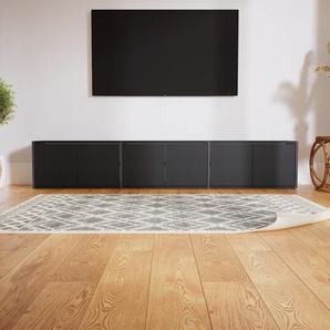 Lowboard Schwarz - Designer-TV-Board: Türen in Schwarz - Hochwertige Materialien - 226 x 41 x 34 cm, Komplett anpassbar