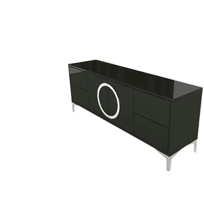 Lowboard - schwarz - Materialmix - 150 cm - 59 cm | Möbel Kraft