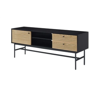 Lowboard - schwarz - Materialmix - 150 cm - 60 cm | Möbel Kraft