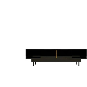 Lowboard - schwarz - Materialmix - 163 cm - 46 cm | Möbel Kraft