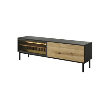 Lowboard - schwarz - Materialmix - 179,9 cm - 54,8 cm | Möbel Kraft