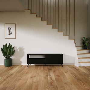 Lowboard Schwarz - TV-Board: Schubladen in Schwarz & Türen in Schwarz - Hochwertige Materialien - 151 x 52 x 34 cm, Komplett anpassbar