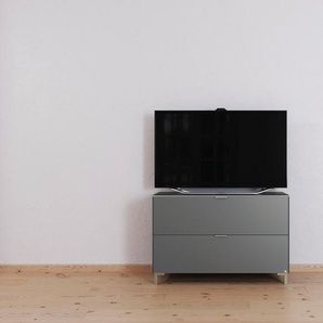Lowboard SET ONE BY MUSTERRING Chicago Sideboards Gr. B/H/T: 119 cm x 66 cm x 45 cm, mit Füße, grau (front: glas anthrazit matt, oberplatte: matt) Lowboards mit 1 Klappe und Schublade