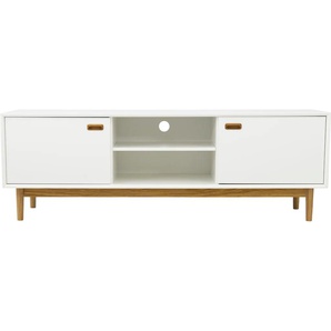 Lowboard TENZO SVEA Sideboards Gr. B/H/T: 170 cm x 57 cm x 44 cm, weiß (white) Lowboards mit 2 Türen & offenem Fach, Kabeldurchführung in der Rückwand