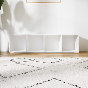 Lowboard Weiß - Designer-TV-Board: Hochwertige Qualität, einzigartiges Design - 156 x 42 x 34 cm, Komplett anpassbar