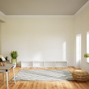 Lowboard Weiß - Designer-TV-Board: Hochwertige Qualität, einzigartiges Design - 300 x 40 x 34 cm, Komplett anpassbar