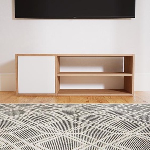 Lowboard Weiß - Designer-TV-Board: Türen in Weiß - Hochwertige Materialien - 115 x 41 x 34 cm, Komplett anpassbar