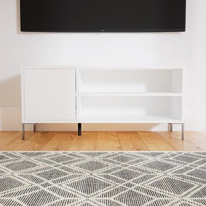 Lowboard Weiß - Designer-TV-Board: Türen in Weiß - Hochwertige Materialien - 115 x 52 x 34 cm, Komplett anpassbar