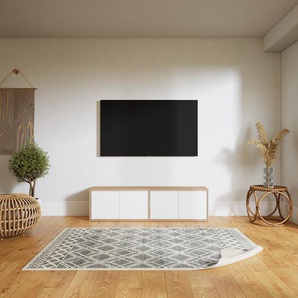 Lowboard Weiß - Designer-TV-Board: Türen in Weiß - Hochwertige Materialien - 151 x 41 x 34 cm, Komplett anpassbar
