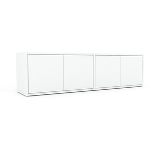 Lowboard Weiß - Designer-TV-Board: Türen in Weiß - Hochwertige Materialien - 152 x 41 x 35 cm, Komplett anpassbar