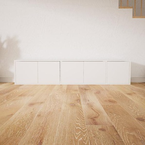 Lowboard Weiß - Designer-TV-Board: Türen in Weiß - Hochwertige Materialien - 190 x 40 x 34 cm, Komplett anpassbar