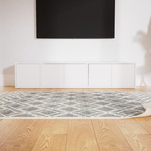 Lowboard Weiß - Designer-TV-Board: Türen in Weiß - Hochwertige Materialien - 190 x 41 x 34 cm, Komplett anpassbar