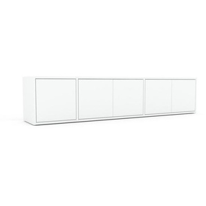 Lowboard Weiß - Designer-TV-Board: Türen in Weiß - Hochwertige Materialien - 190 x 41 x 35 cm, Komplett anpassbar