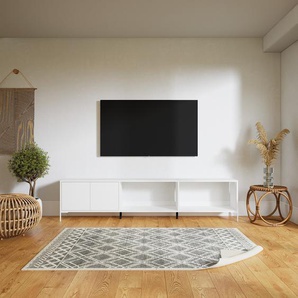 Lowboard Weiß - Designer-TV-Board: Türen in Weiß - Hochwertige Materialien - 226 x 52 x 34 cm, Komplett anpassbar